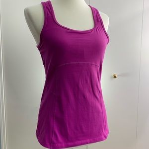 Athleta M purple tank top bra insert